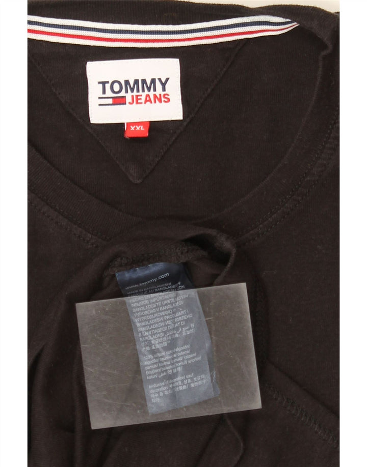 TOMMY HILFIGER Ανδρικό μπλουζάκι μακρυμάνικο 2XL μαύρο βαμβακερό