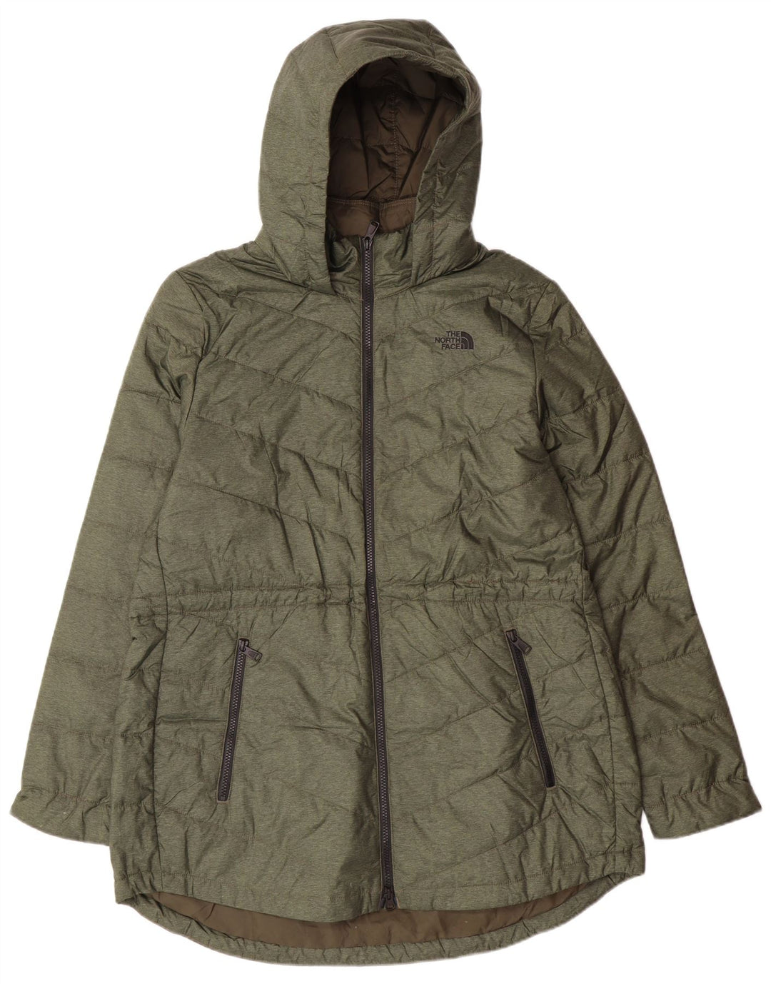 The North Face γυναικείο παλτό με κουκούλα με επένδυση UK 18 XL Χακί Πολυεστέρας Μοντέρνο