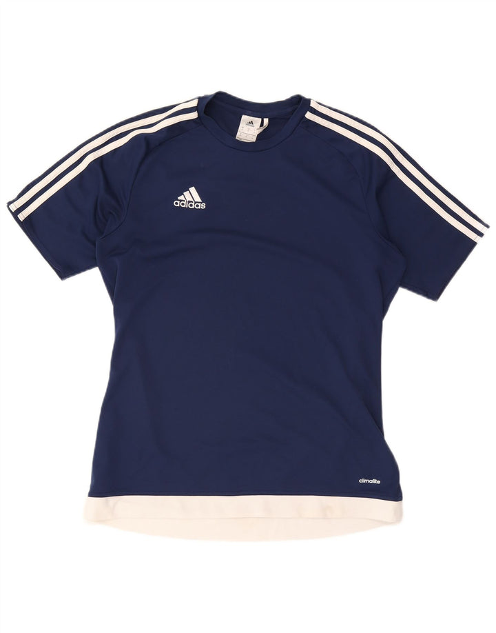 Ανδρικό T-Shirt Climalite ADIDAS Top Medium Navy Blue Colorblock Πολυεστέρας