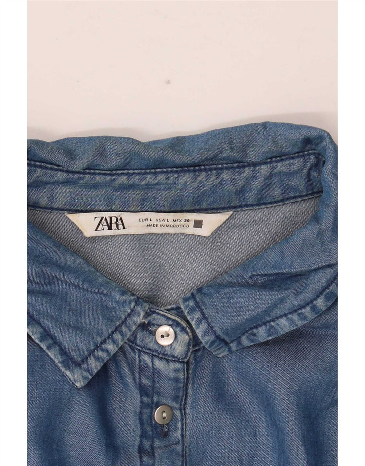 Zara γυναικείο πουκάμισο UK 16 μεγάλο μπλε