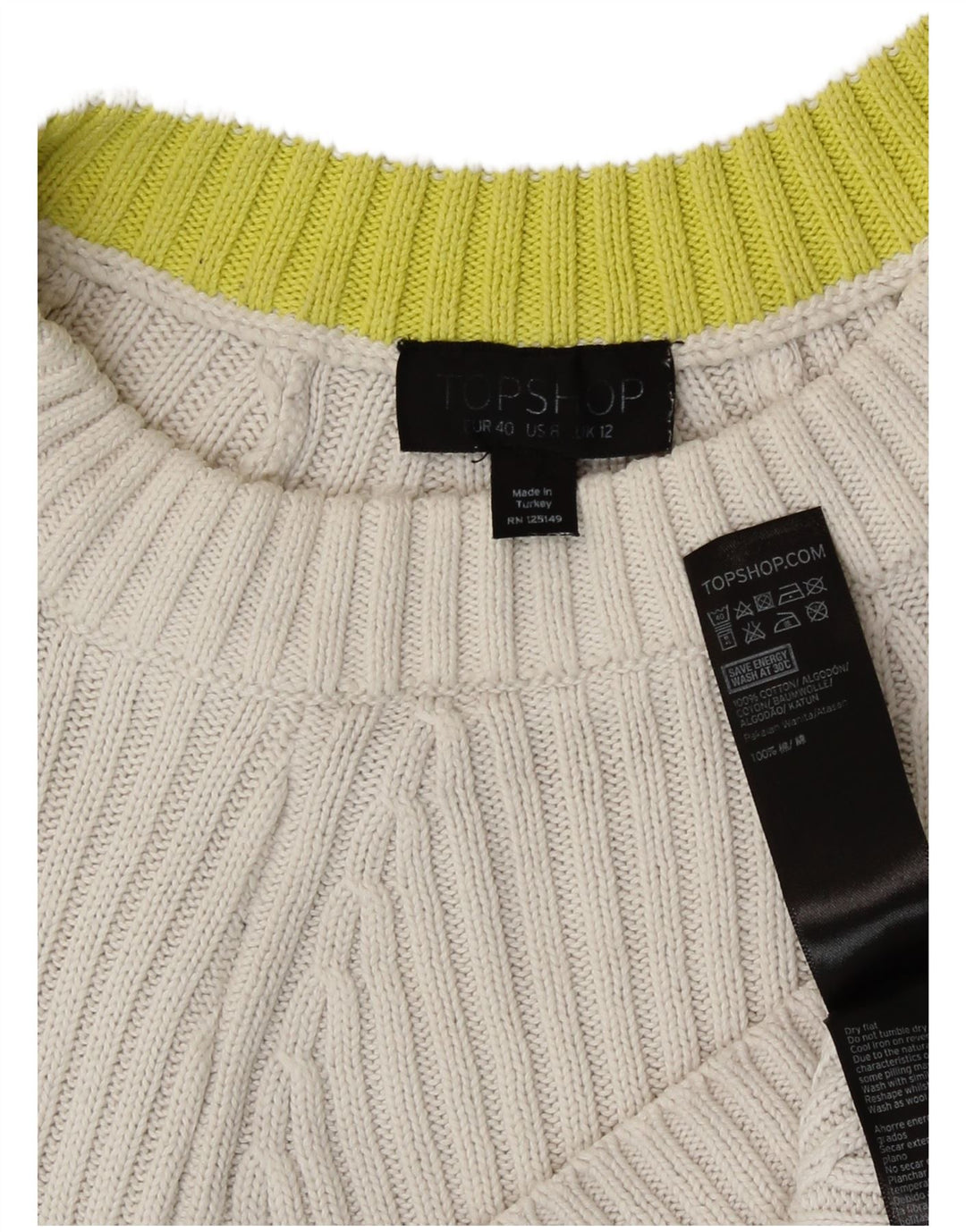 Γυναικείο πουλόβερ Topshop Crop Oversized Crew Neck Jumper UK 12 Medium White