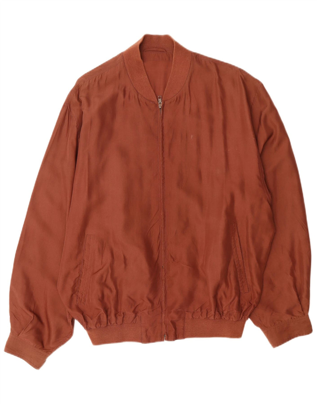 Ανδρικό Bomber Jacket VINTAGE UK 40 Large Brown Silk