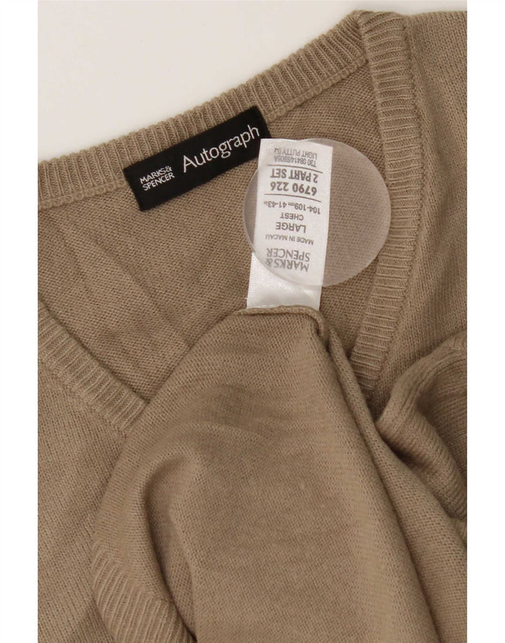Marks & Spencer Ανδρικό γιλέκο Tank Top Μεγάλο Μπεζ Ακρυλικό