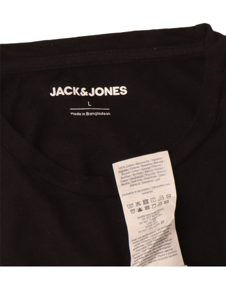 Jack & Jones Ανδρικό T-Shirt Top μεγάλο μαύρο βαμβακερό