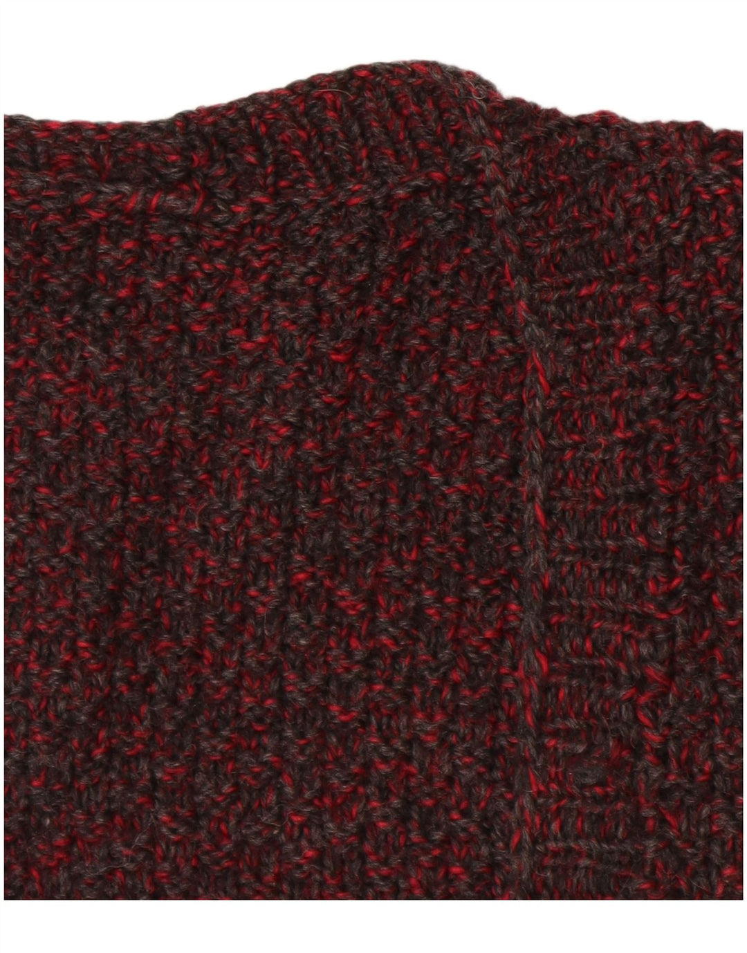 VINTAGE Γυναικείο Αμάνικο Ζακέτα UK 14 Μεγάλο Μπορντό Φλέκινγκ