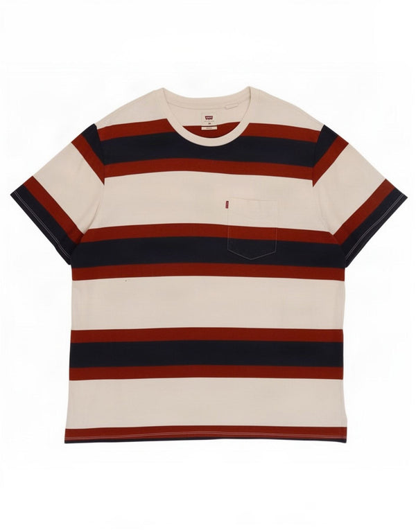 Ανδρικό T-Shirt Levi's Relaxed Top XL Λευκό ριγέ βαμβακερό
