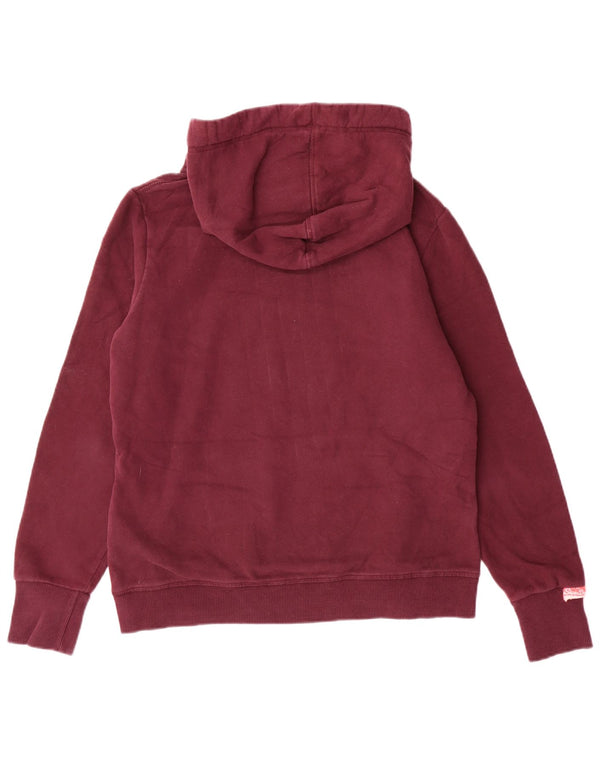 Superdry Womens Graphic Hoodie Jumper UK 18 XL Burgundy Cotton