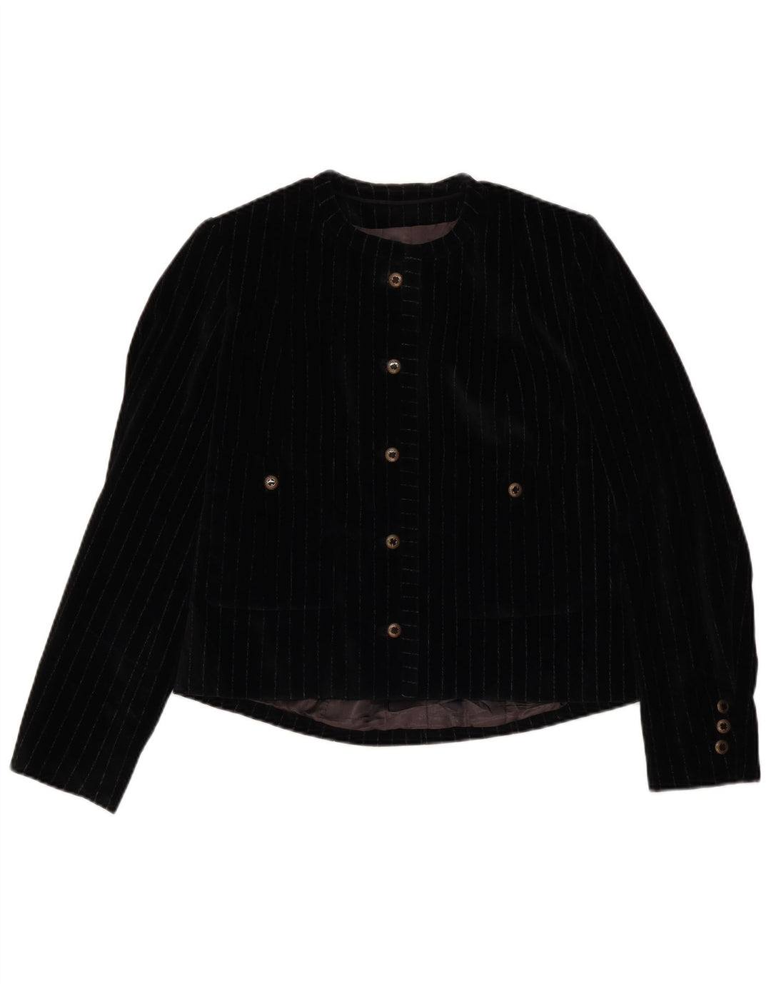 VINTAGE Womens 5 Button 2 Piece Skirt Set UK 12 Medium W28  Black