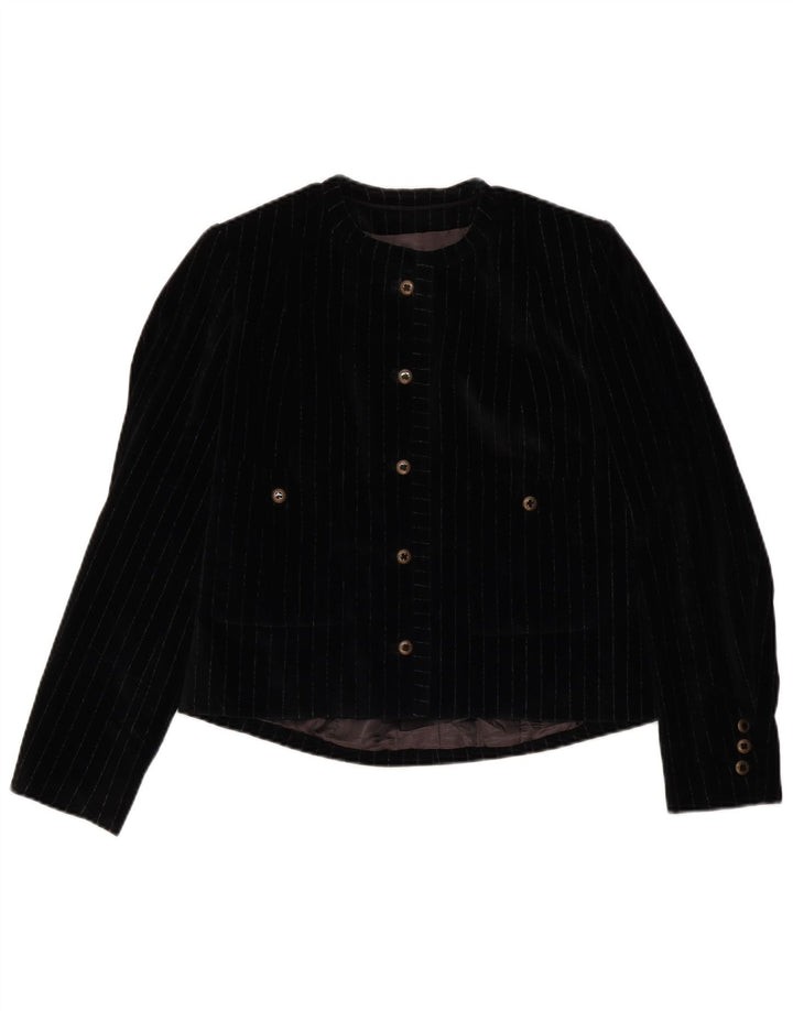 VINTAGE Womens 5 Button 2 Piece Skirt Set UK 12 Medium W28  Black