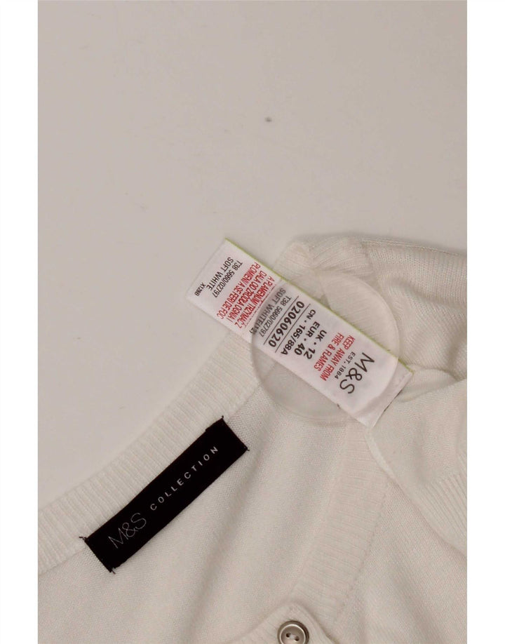 Marks & Spencer Γυναικεία ζακέτα Crop UK 12 μεσαία λευκή βισκόζη