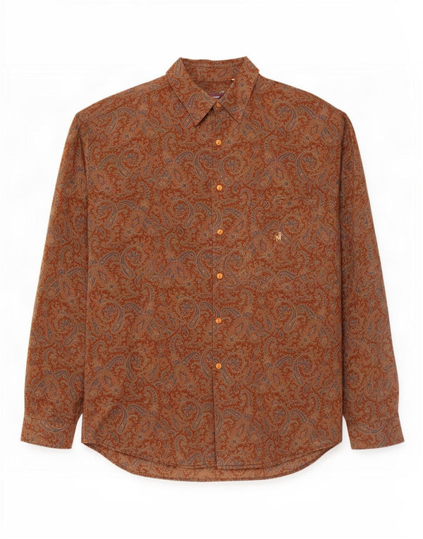 Ανδρικό πουκάμισο Rodrigo 43 17 XL καφέ Paisley Viscose