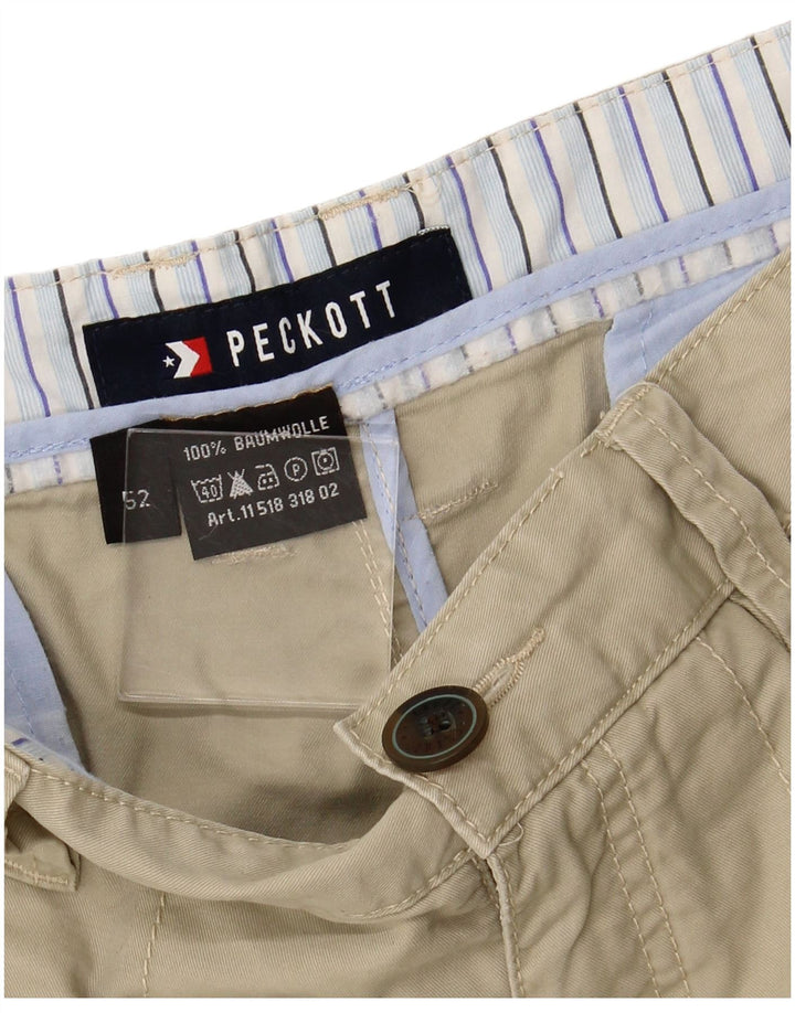 PECKOTT Ανδρικό σορτς Chino IT 52 XL W36 Μπεζ βαμβακερό