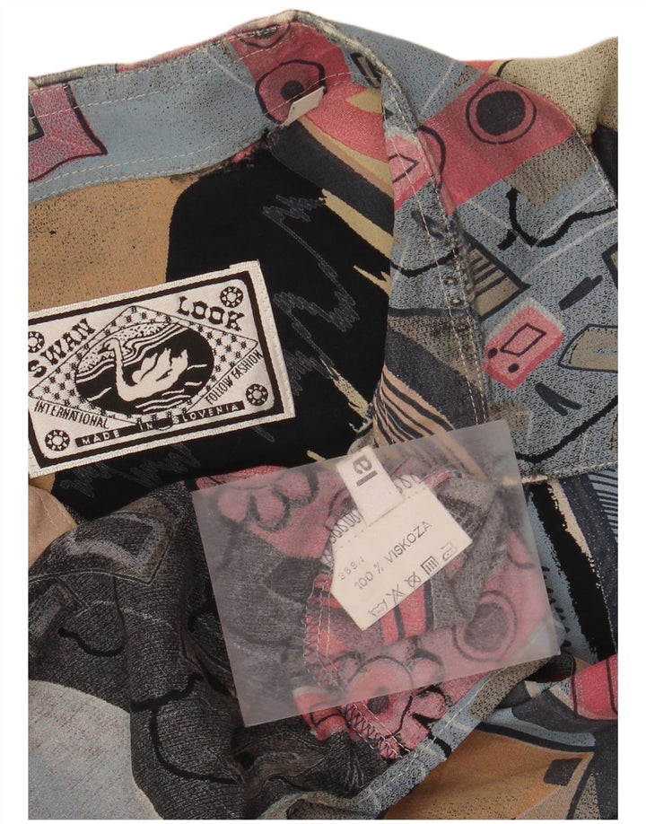 Vintage ανδρικό πουκάμισο μεγάλου μεγέθους, αφηρημένο μοτίβο, μεγάλο πολύχρωμο ρετρό