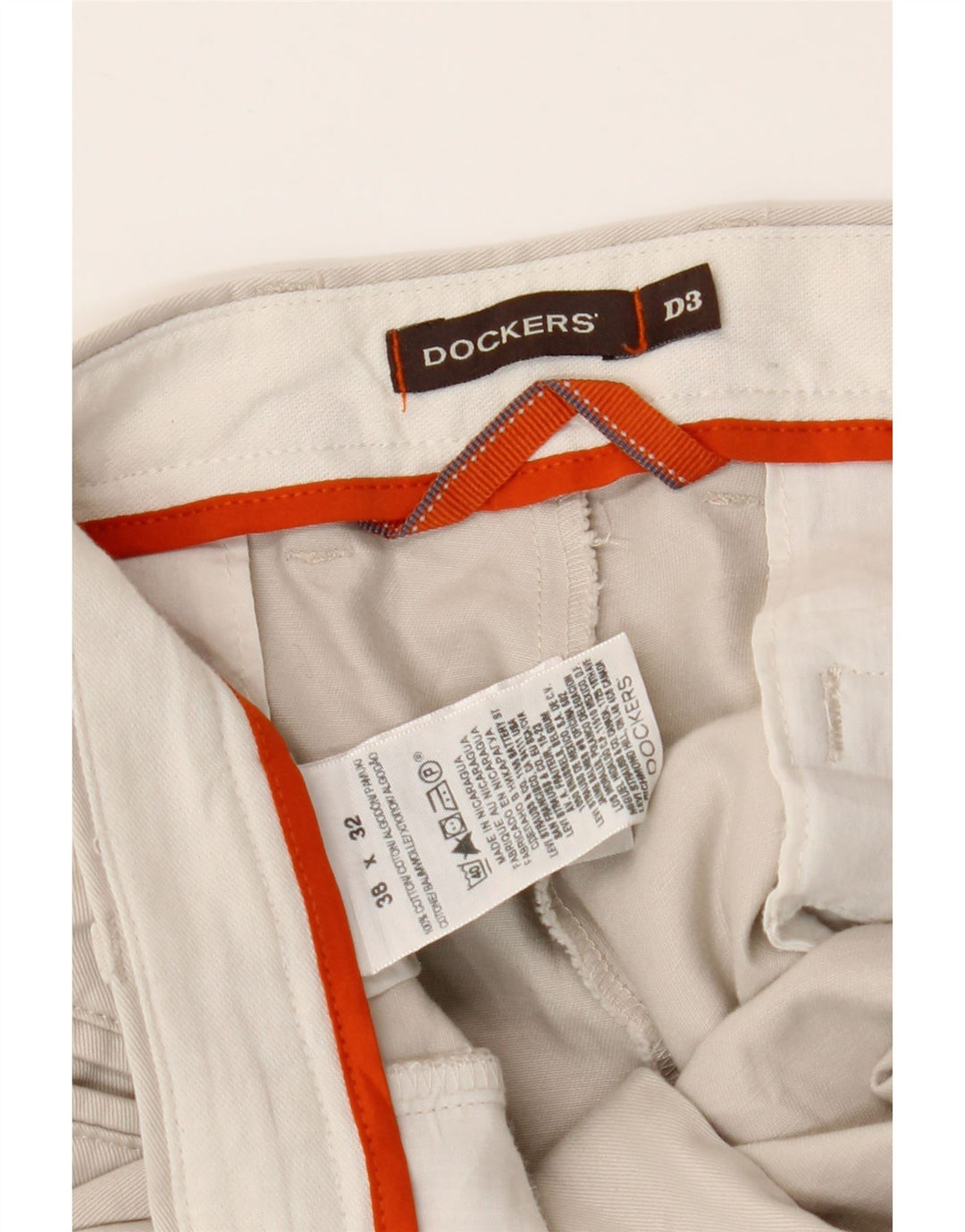 DOCKERS Ανδρικό παντελόνι Chino με καρφίτσα W38 L32 από λευκό βαμβακερό