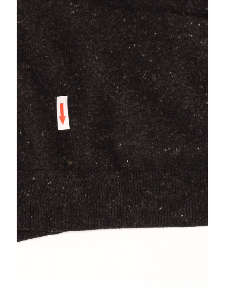 Cos Γυναικείο πουλόβερ με ζακέτα UK 10 Small Black Flecked Wool