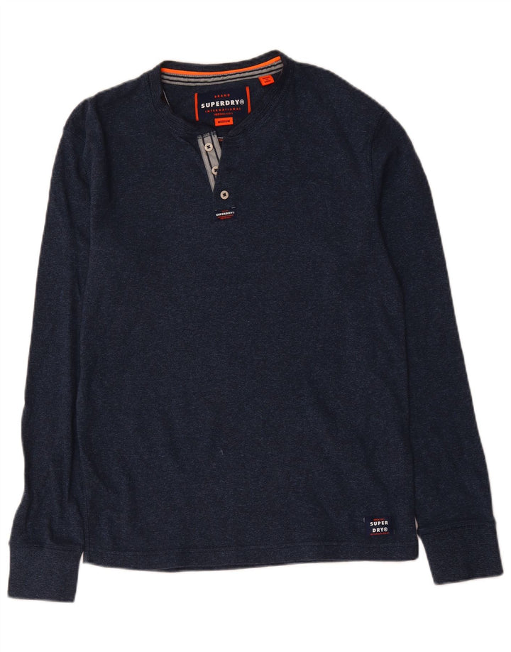 Ανδρικό μπλουζάκι Superdry, μακρυμάνικο, μεσαίο μπλε βαμβακερό