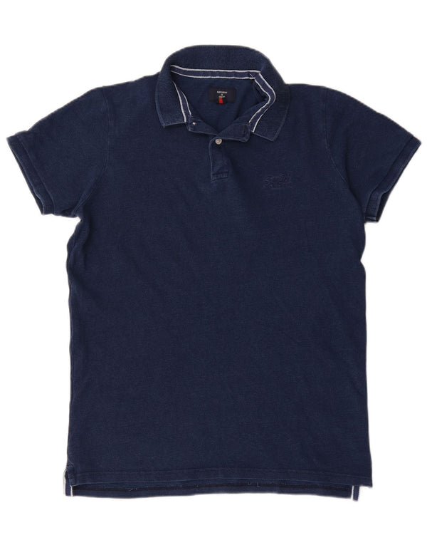 Ανδρικό μπλουζάκι πόλο Superdry XL Navy Blue Cotton