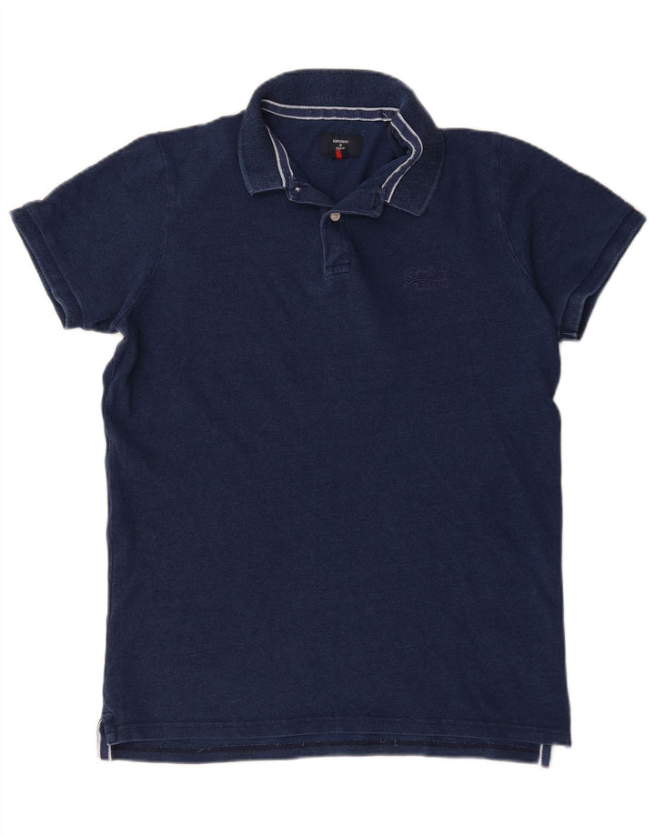 Ανδρικό μπλουζάκι πόλο Superdry XL Navy Blue Cotton