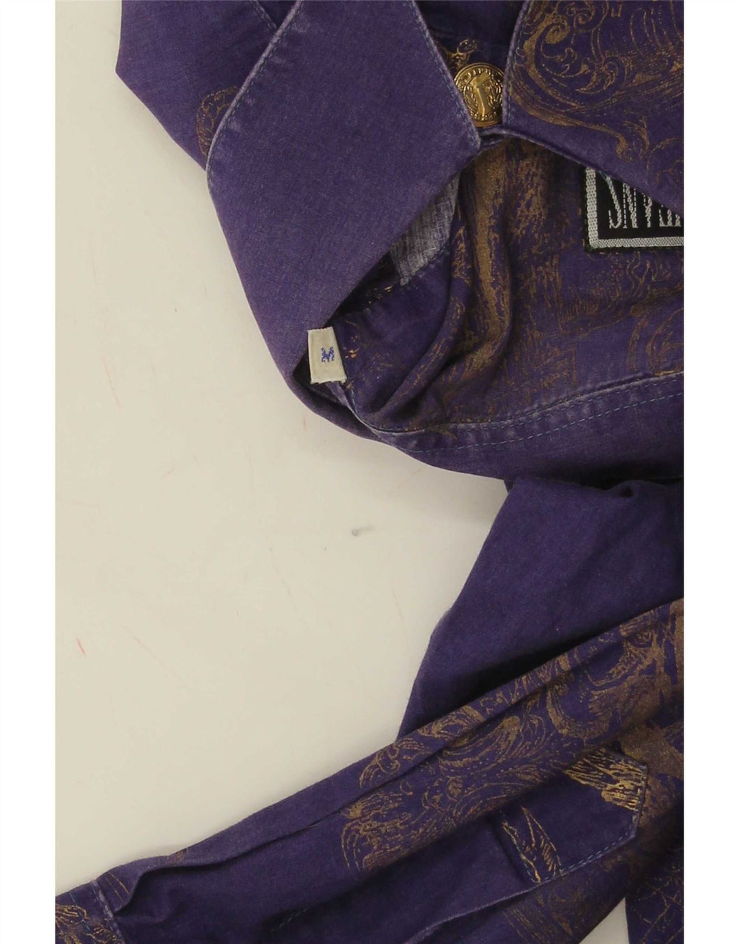 Ferre Γυναικείο Abstract Pattern πουκάμισο Oversized UK 14 Medium Purple βαμβακερό