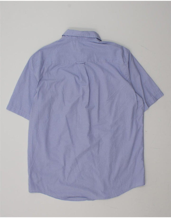 CHAPS Mens Easy Care Short Sleeve Shirt Large Blue Spotted Cotton Vintage Chaps and Second-Hand Chaps from Messina Hembry 