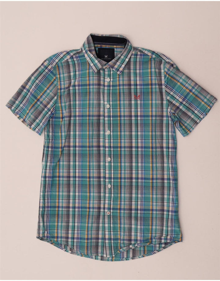 Ανδρικό κοντομάνικο πουκάμισο Crew Clothing, μεσαίο μπλε βαμβακερό