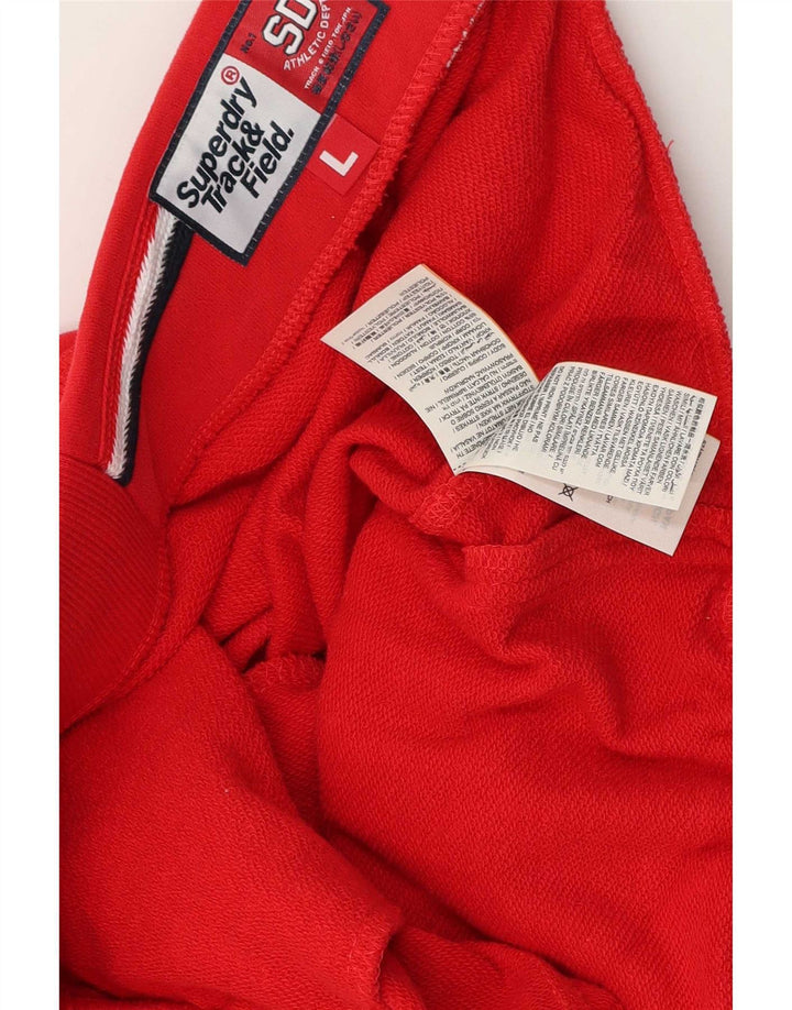 Ανδρικό γραφικό αθλητικό σορτς Superdry μεγάλο κόκκινο βαμβακερό