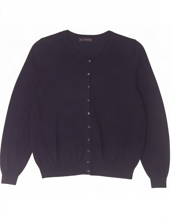 Marks & Spencer Γυναικεία ζακέτα πουλόβερ UK 22 3XL Navy Blue Viscose