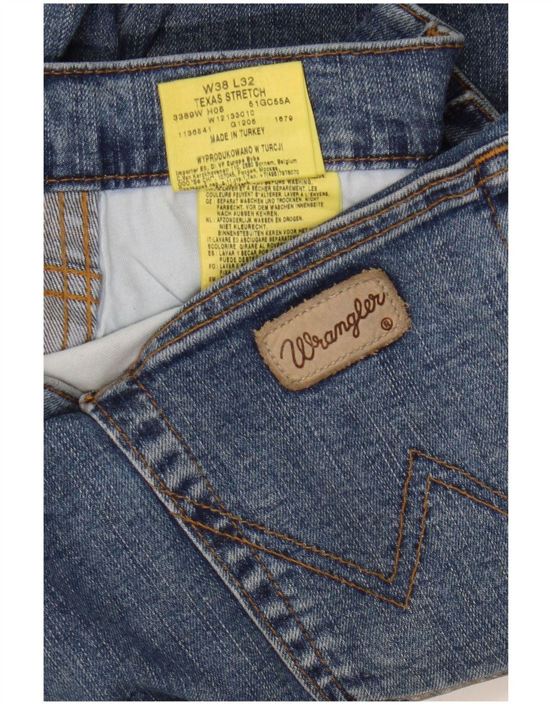 WRANGLER Ανδρικό Texas Stretch Straight Jeans W38 L32 Μπλε βαμβακερό