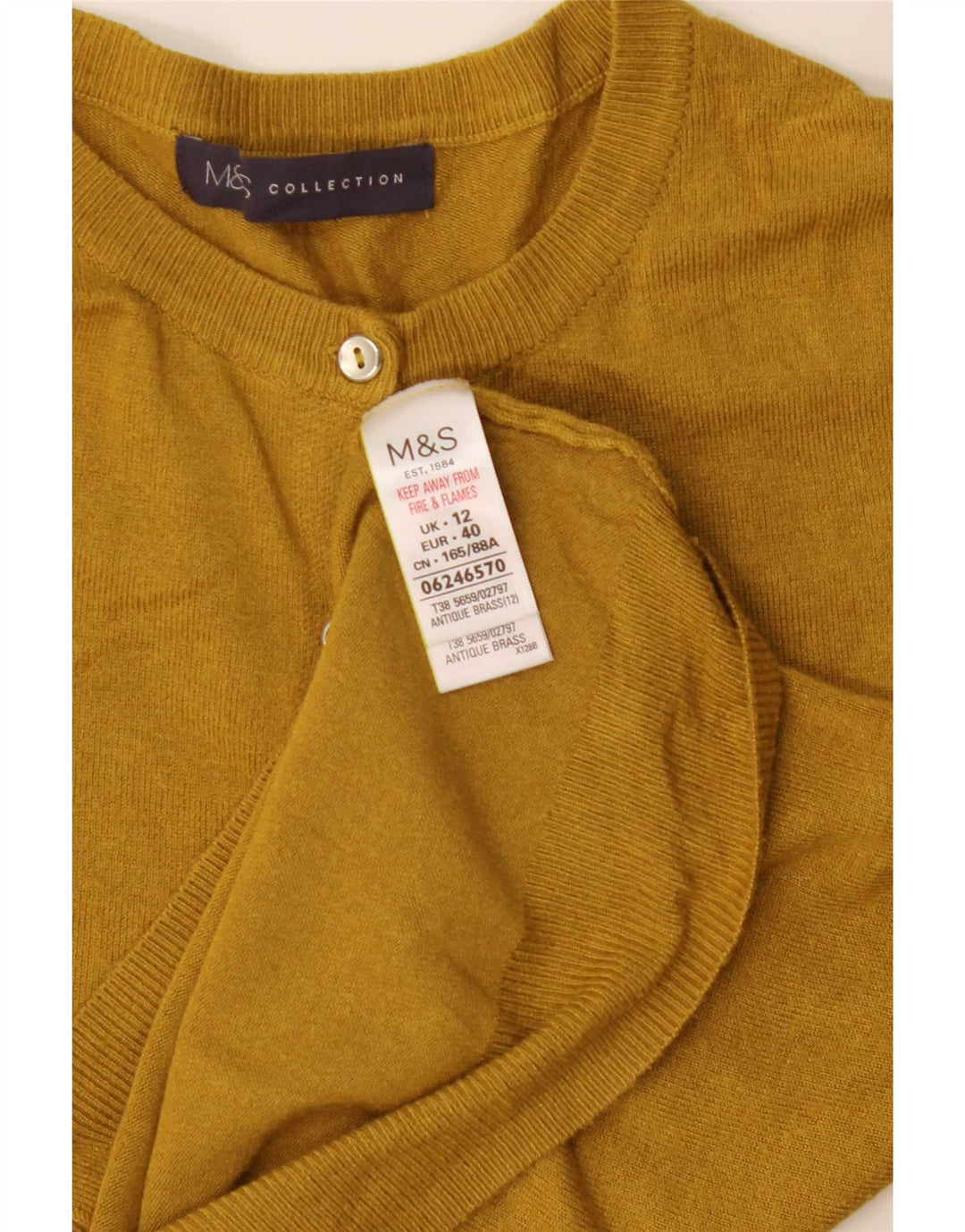 Marks & Spencer Γυναικεία ζακέτα πουλόβερ UK 12 μεσαία κίτρινη βισκόζη