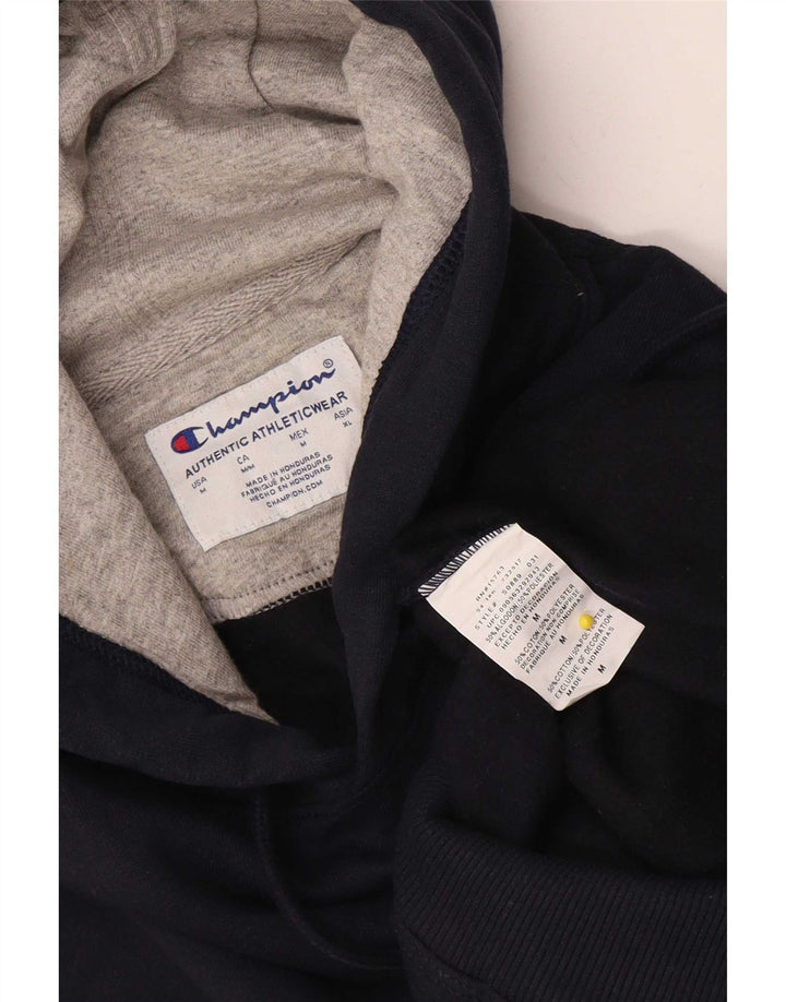 Champion Mens Regular Fit Hoodie Jumper Medium Navy Blue Cotton