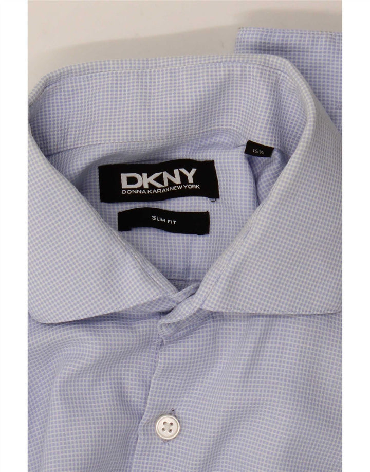 Επίσημο πουκάμισο Dkny Ανδρικό Slim Fit Μέγεθος 15 1/2 Medium Blue Check