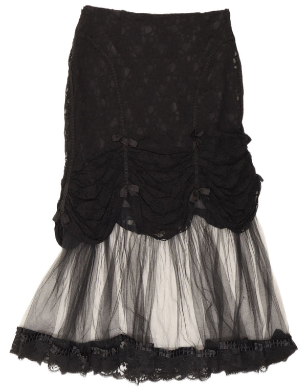 Laughing Vampire Γυναικεία Γοργόνα Φούστα UK 14 Large W34 Black Gothic