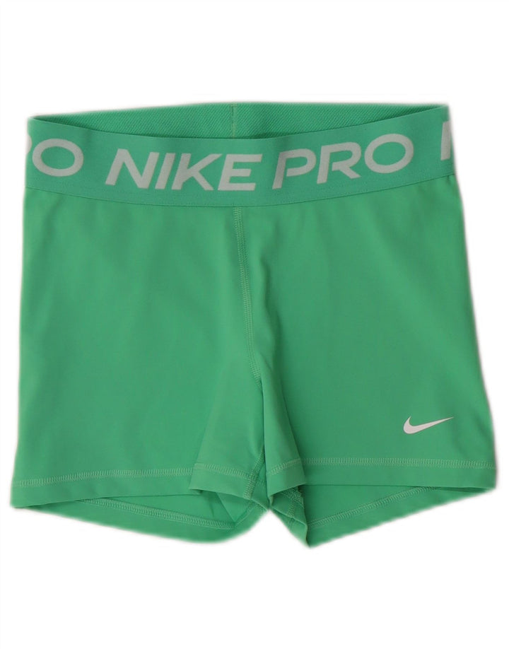 Γυναικείο γραφικό αθλητικό σορτς NIKE Dri Fit UK 8 Μικρό πράσινο πολυεστέρα