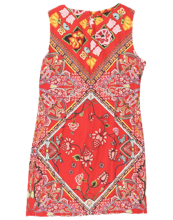 Desigual Γυναικείο Αμάνικο Φόρεμα με θήκη EU 44 XL Κόκκινο φλοράλ λινό