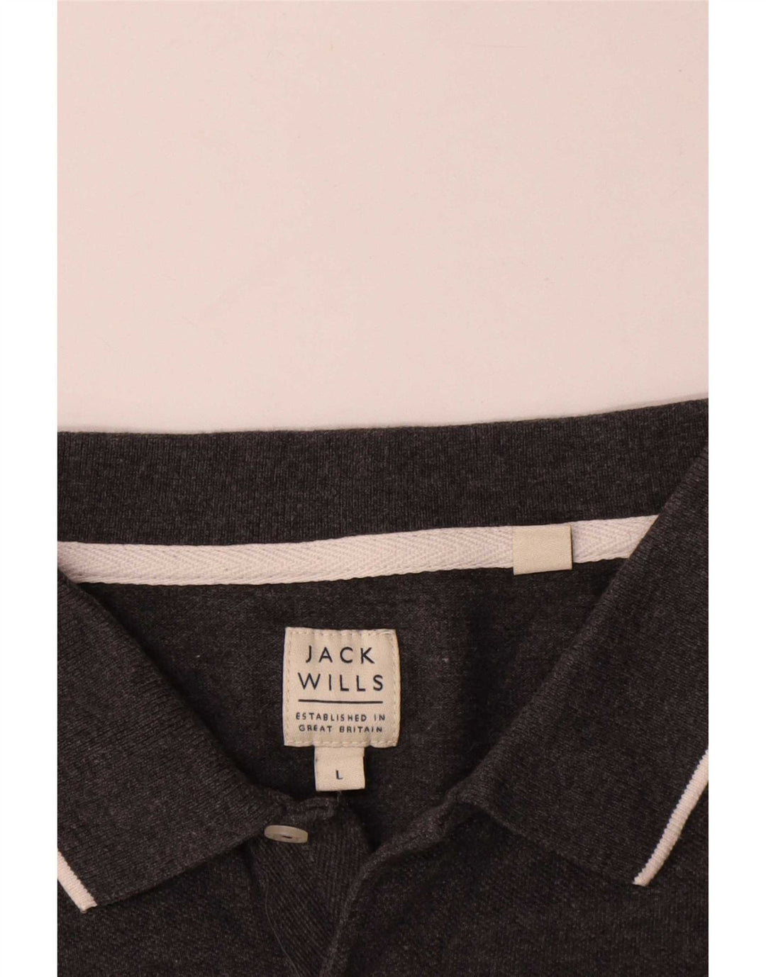 Jack Wills Ανδρικό μπλουζάκι πόλο μεγάλο γκρι βαμβακερό