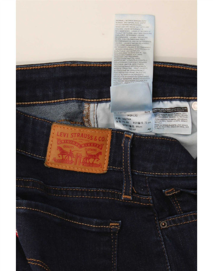 Levi's Womens 712 Slim Jeans W29 L32 Navy Blue Cotton