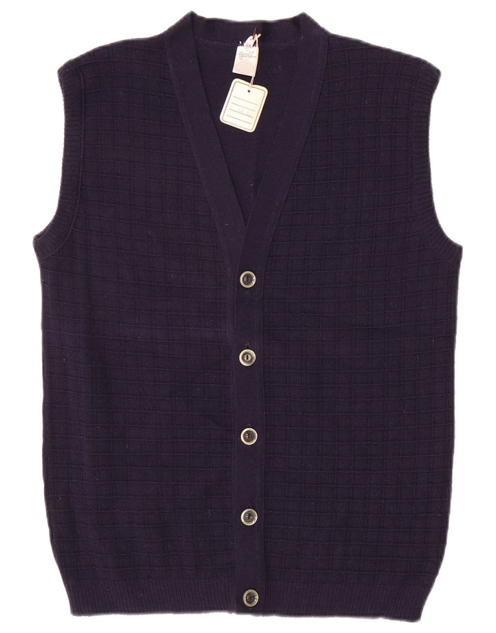 Vintage Ανδρικό Αμάνικο Ζακέτα IT 48 Medium Navy Blue