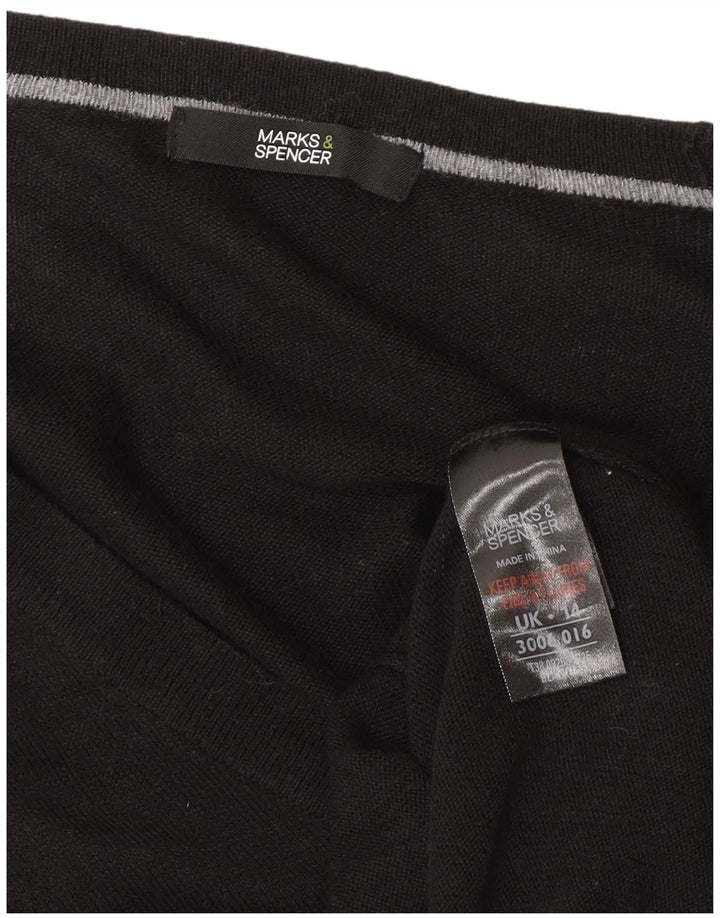 Marks & Spencer Γυναικείο πουλόβερ ασύμμετρης ζακέτας UK 14 Medium Black