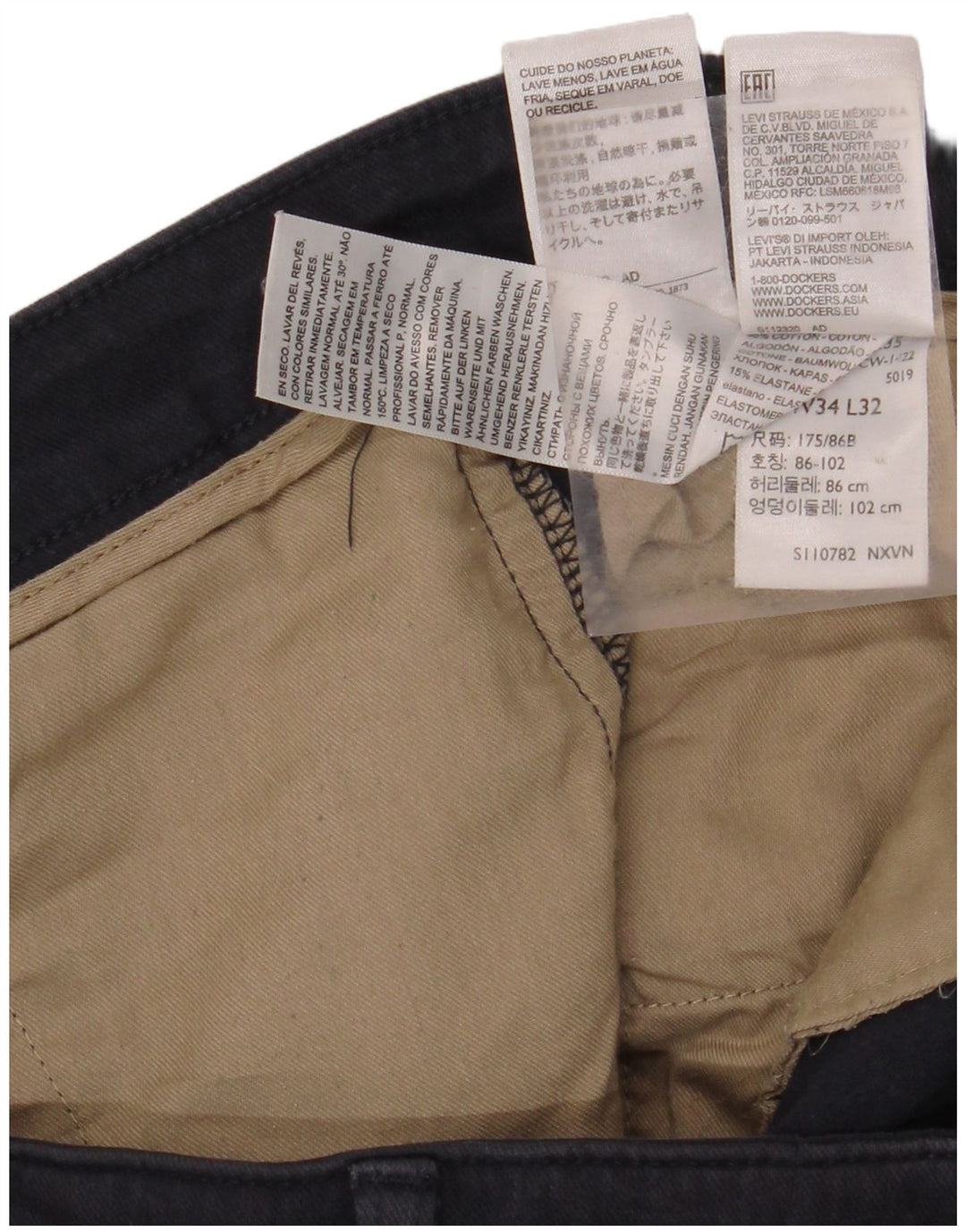 DOCKERS Ανδρικό ίσιο παντελόνι Chino W34 L27 Μπλε Βαμβακερό