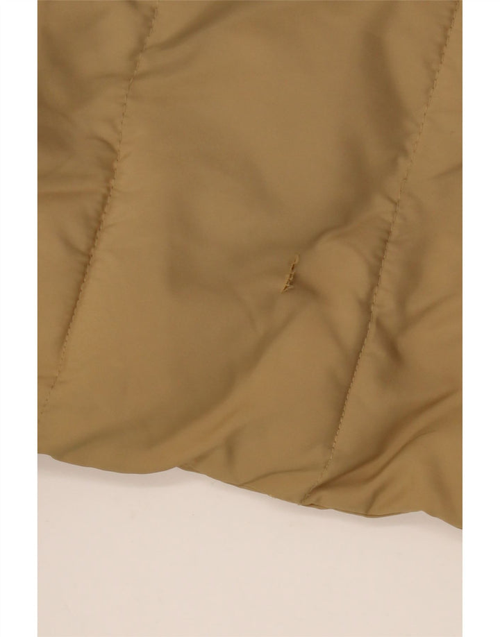 BENETTON Boys Hooded Jacket 11-12 Years 2XL Beige Polyester