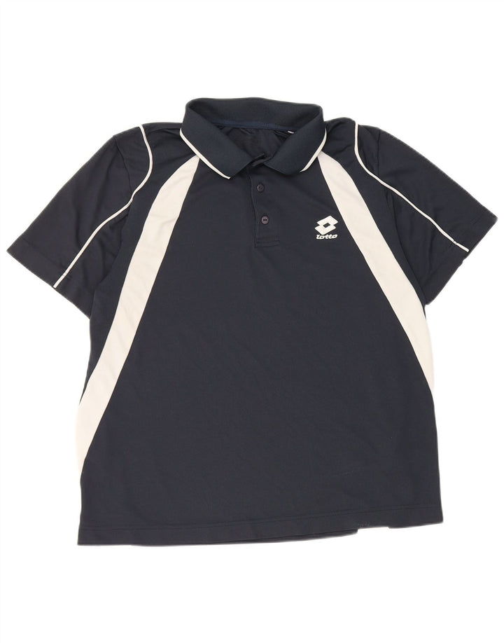Lotto Ανδρικό πουκάμισο Polo Medium Navy Blue Colorblock Πολυεστέρας