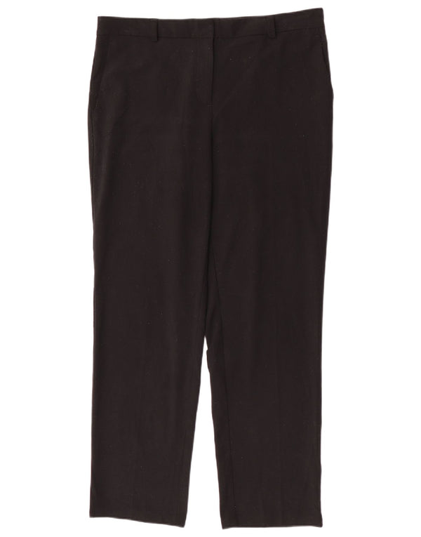 Marks & Spencer Γυναικείο ίσιο casual παντελόνι UK 14 μεγάλο W34 L29 μαύρο