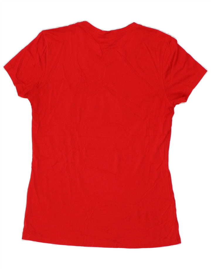 NIKE Womens Dri Fit Graphic T-Shirt Top UK 12 Medium Red Polyester Vintage Nike and Second-Hand Nike from Messina Hembry 