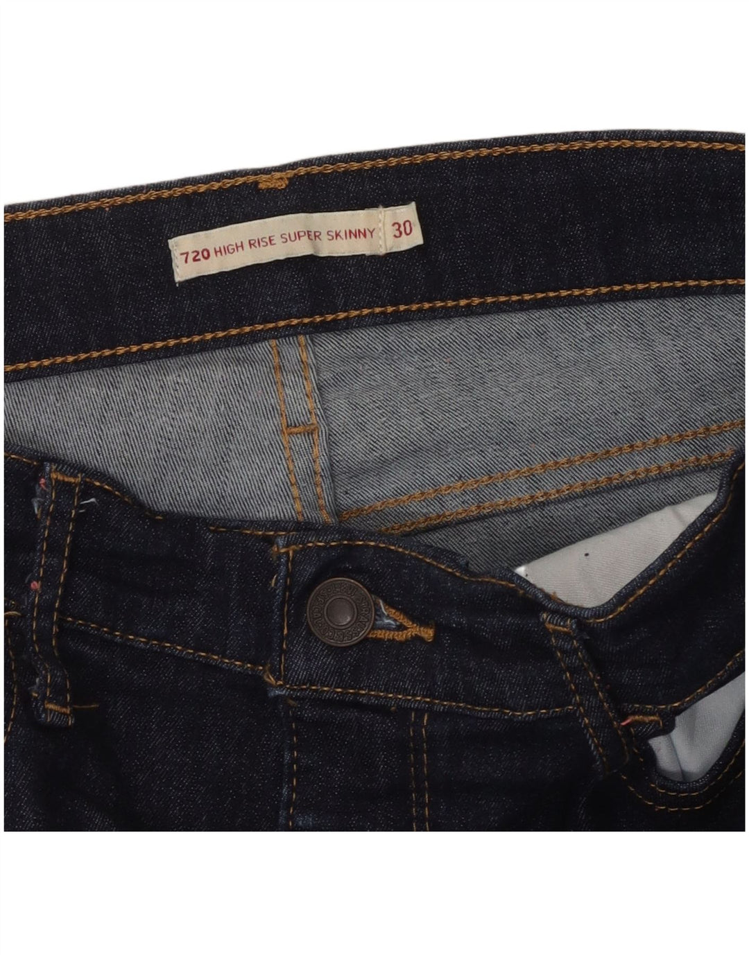 LEVI'S Γυναικεία 720 Ψηλόχρωμα Super Skinny Jeans W30 L29 Navy Blue
