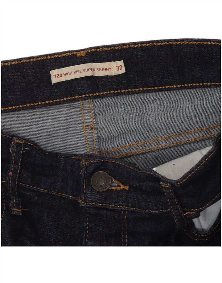 LEVI'S Γυναικεία 720 Ψηλόχρωμα Super Skinny Jeans W30 L29 Navy Blue