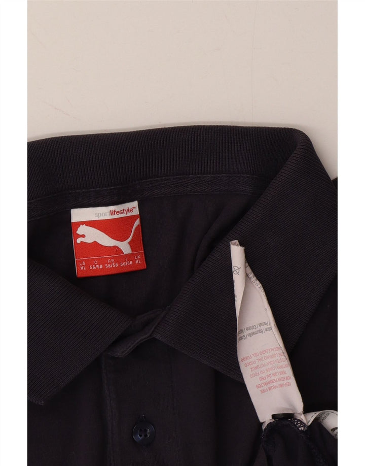 PUMA Mens Polo Shirt XL Navy Blue Cotton Vintage Puma and Second-Hand Puma from Messina Hembry 