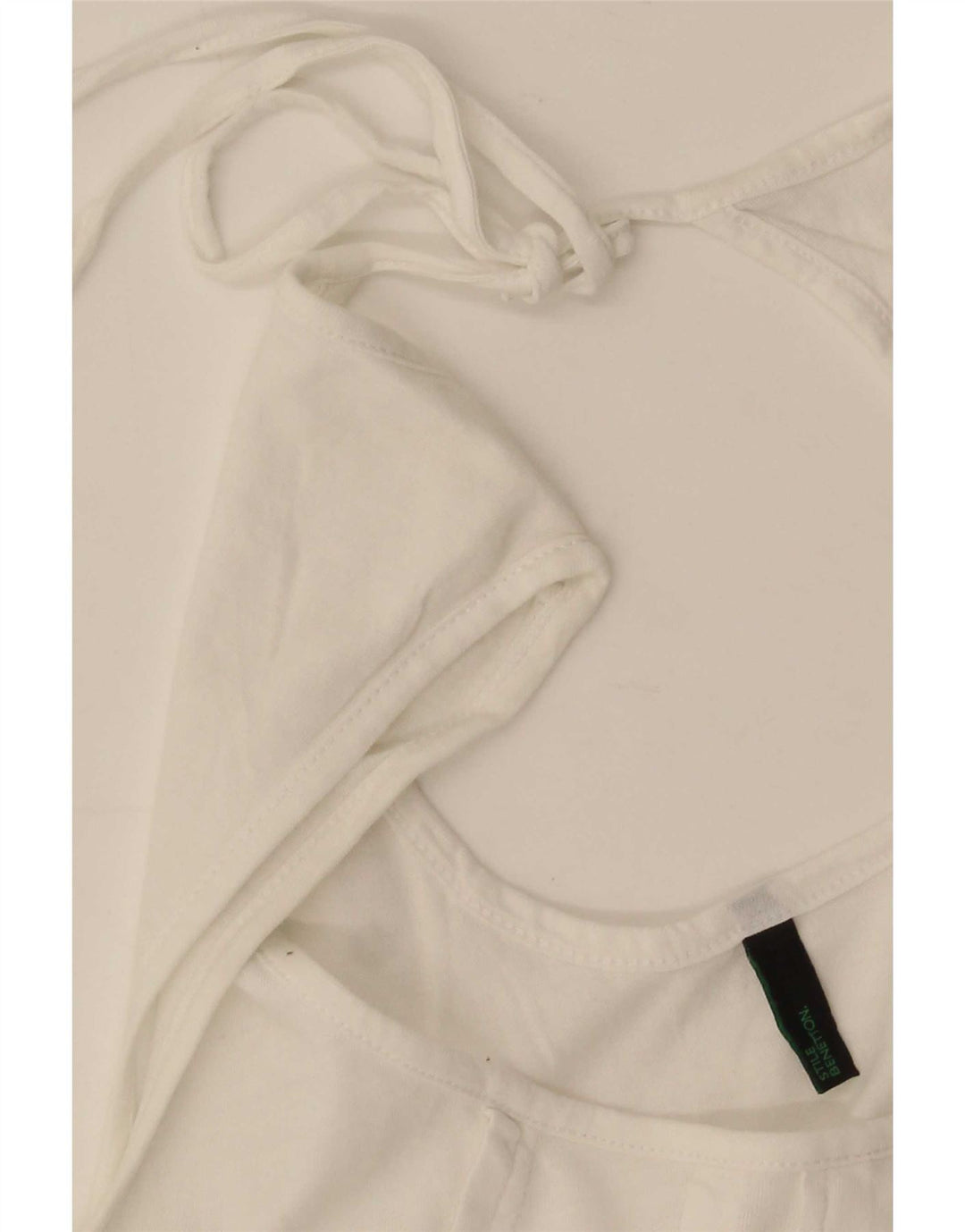 Benetton Γυναικεία Αμάνικη Μπλούζα Τοπ UK 12 Medium White