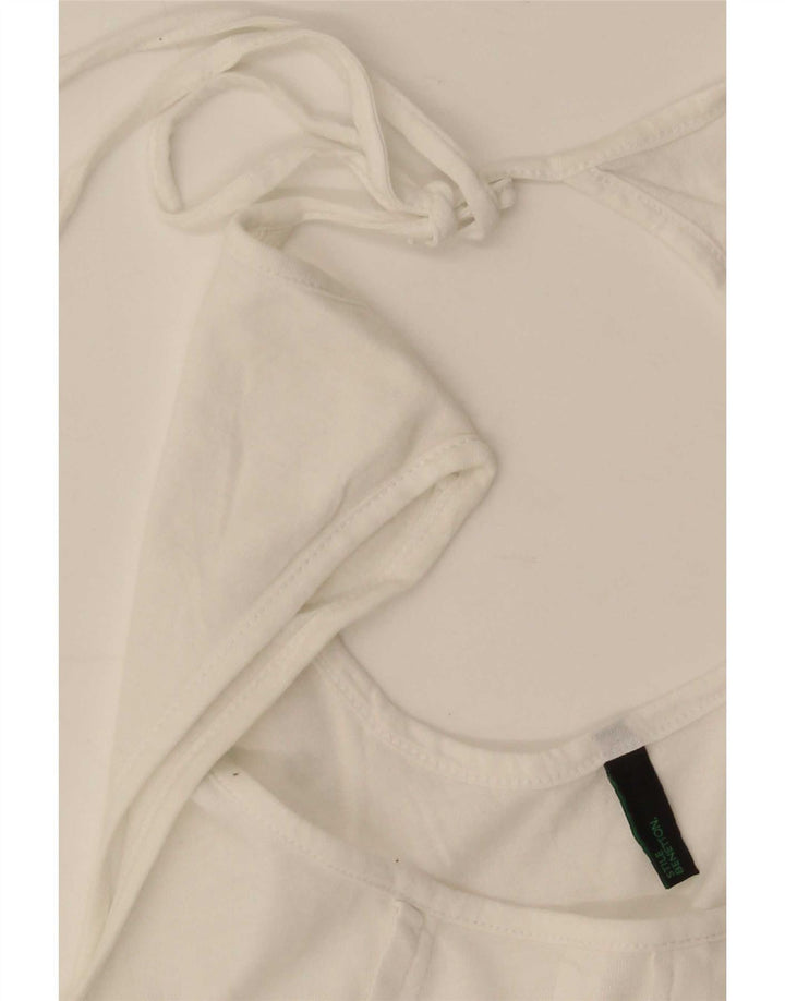 Benetton Γυναικεία Αμάνικη Μπλούζα Τοπ UK 12 Medium White
