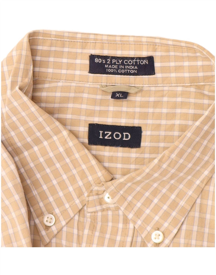 Ανδρικό πουκάμισο Izod XL Beige Gingham Cotton