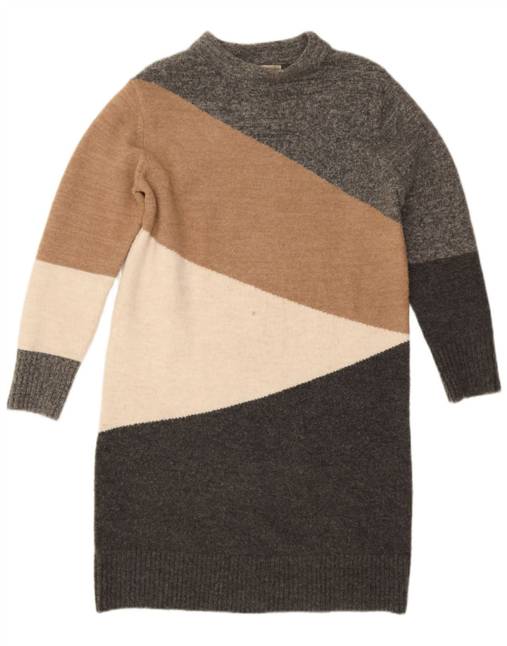 Γυναικείο φόρεμα Monsoon Jumper UK 14 Medium Grey Colourblock Acrylic